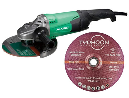 Buy 100 Grinding Discs 230 x 7.0mm and get a HIKOKI 230mm 240v Angle grinder FREE!